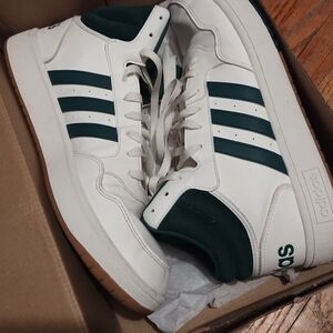 Adidas Men's White and Green Sneakers